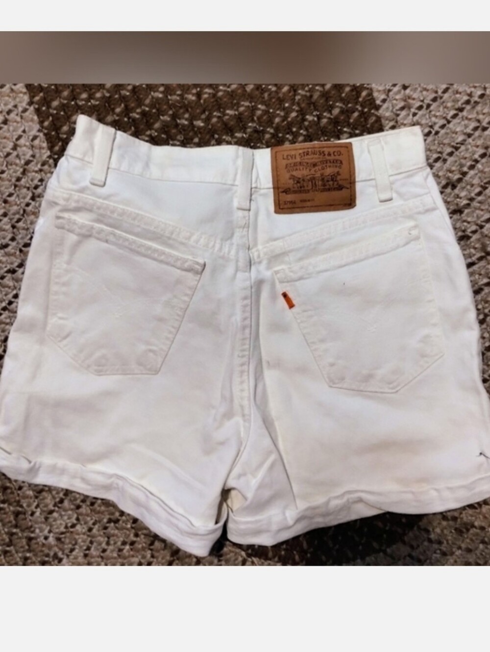 LEVIS 954 Women's  Orange Tab white denim shorts size 7R DISCONTINUED VGE 90s